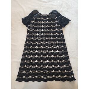 Kate Spade Girls Black/Cream Crochet Dress Sz 7